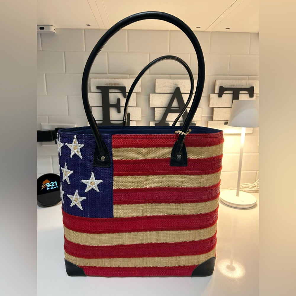 Patriotic American Flag Tote Bag